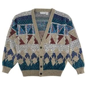 90s abstract pattern cardigan Sweater Graphix 1990s vintage